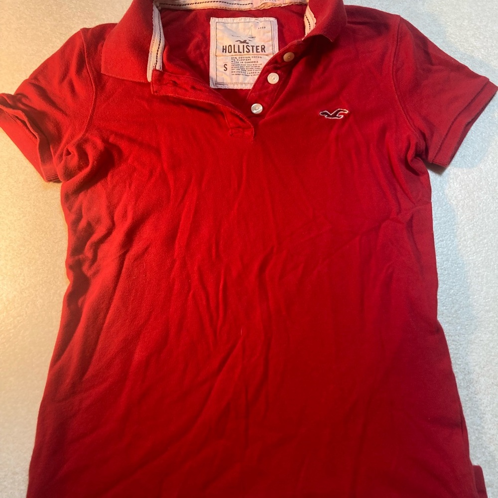 Hollister Boys Red Short-Sleeve Polo with Logo